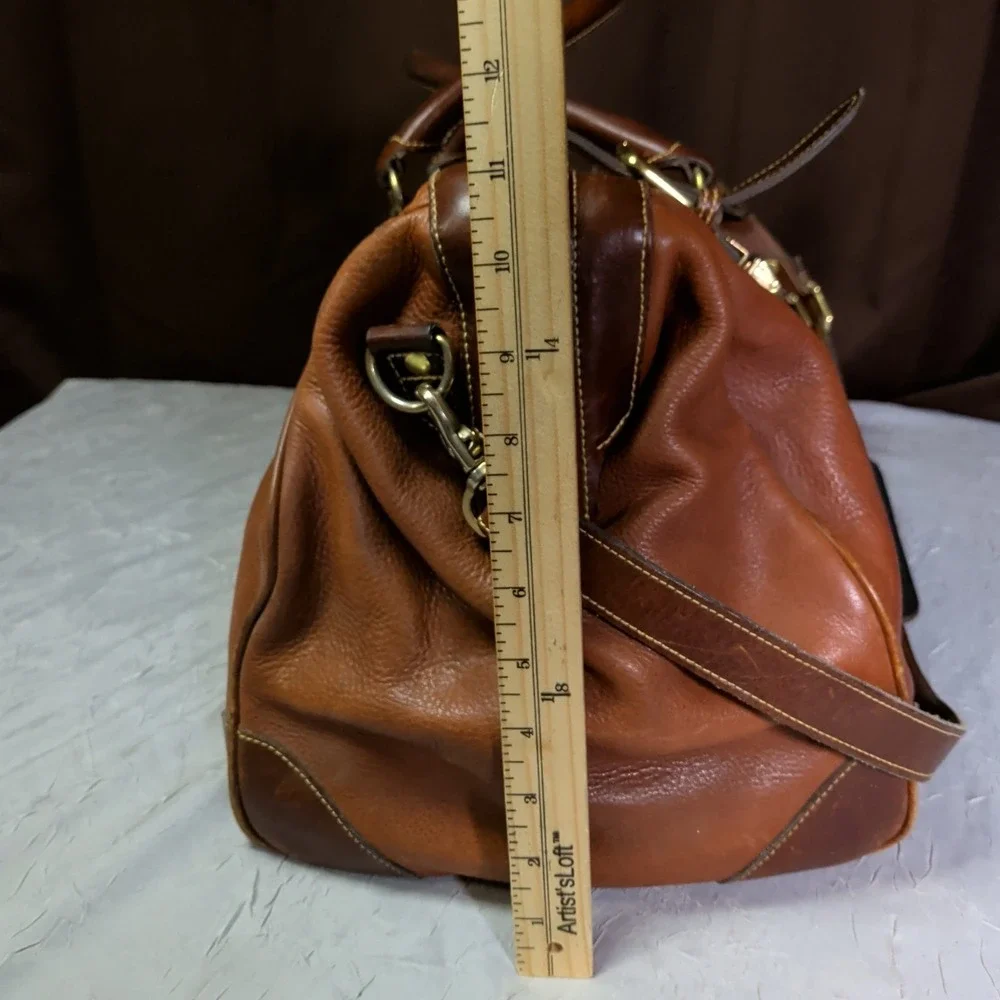 Cole Haan VINTAGE DARK Brown Leather Duffle Weekend Doctors Travel Bag Mens RARE